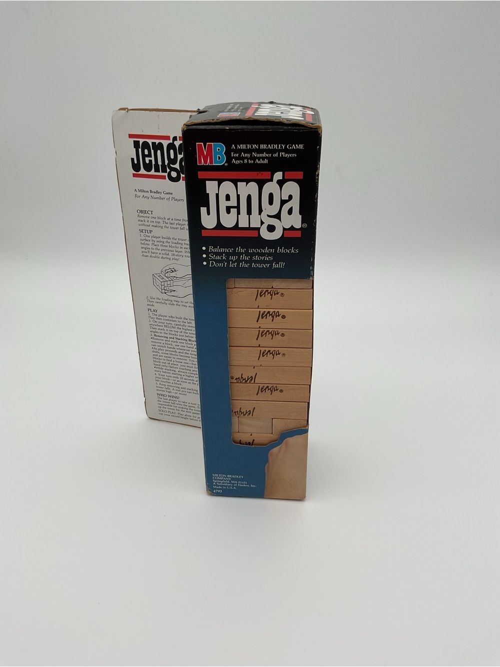 Vintage MB Jenga Classic Wooden Block Game Complete In Original Box - Picture 4 of 5